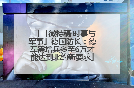 「微特稿·时事与军事」德国防长：德军需增兵多至6万才能达到北约新要求