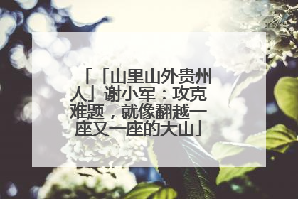 「山里山外贵州人」谢小军：攻克难题，就像翻越一座又一座的大山