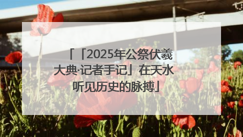 「2025年公祭伏羲大典·记者手记」在天水 听见历史的脉搏