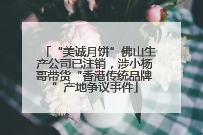 “美诚月饼”佛山生产公司已注销，涉小杨哥带货“香港传统品牌”产地争议事件