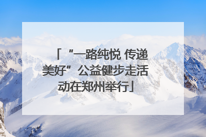 “一路纯悦 传递美好”公益健步走活动在郑州举行