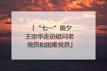 “七一”前夕 王宗华走访慰问老党员和困难党员