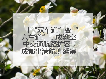 “双车道”变“六车道”，成渝空中交通航路扩容，成都出港航班延误或减少