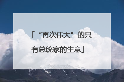 “再次伟大”的只有总统家的生意
