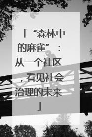 “森林中的麻雀”：从一个社区，看见社会治理的未来