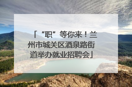 “职”等你来！兰州市城关区酒泉路街道举办就业招聘会