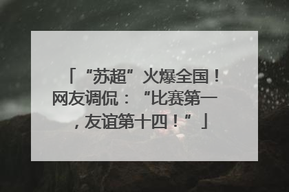 “苏超”火爆全国！网友调侃：“比赛第一，友谊第十四！”