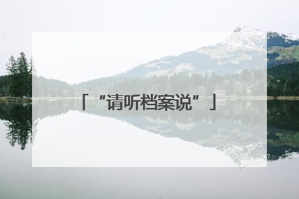 “请听档案说”