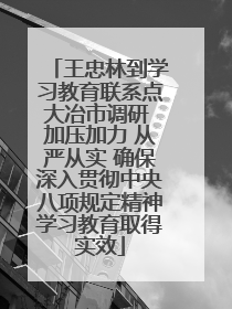 王忠林到学习教育联系点大冶市调研 加压加力 从严从实 确保深入贯彻中央八项规定精神学习教育取得实效