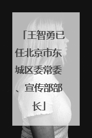 王智勇已任北京市东城区委常委、宣传部部长