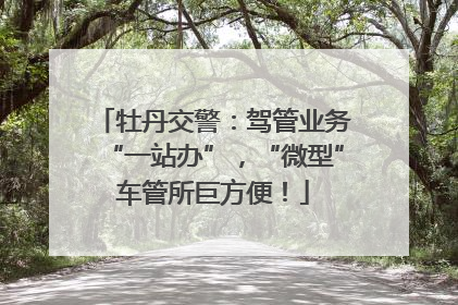 牡丹交警：驾管业务“一站办”，“微型”车管所巨方便！