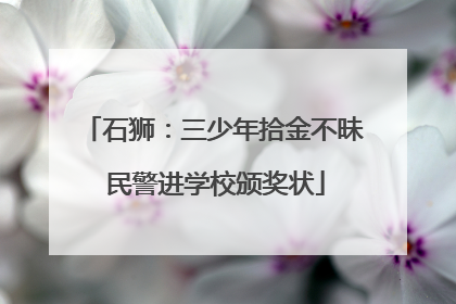 石狮：三少年拾金不昧 民警进学校颁奖状