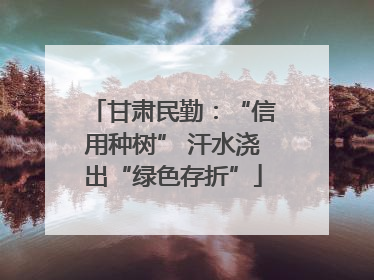 甘肃民勤：“信用种树” 汗水浇出“绿色存折”