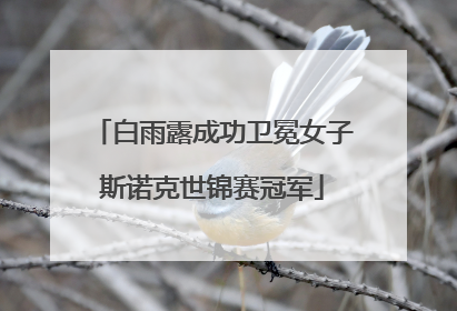 白雨露成功卫冕女子斯诺克世锦赛冠军