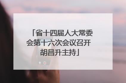 省十四届人大常委会第十六次会议召开 胡昌升主持