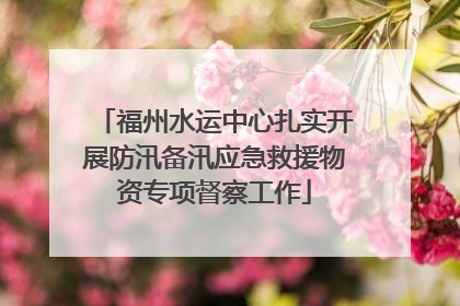 福州水运中心扎实开展防汛备汛应急救援物资专项督察工作
