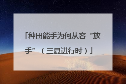 种田能手为何从容“放手”（三夏进行时）