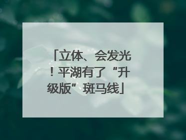 立体、会发光！平湖有了“升级版”斑马线