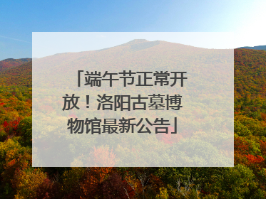 端午节正常开放！洛阳古墓博物馆最新公告