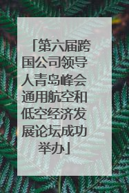 第六届跨国公司领导人青岛峰会通用航空和低空经济发展论坛成功举办
