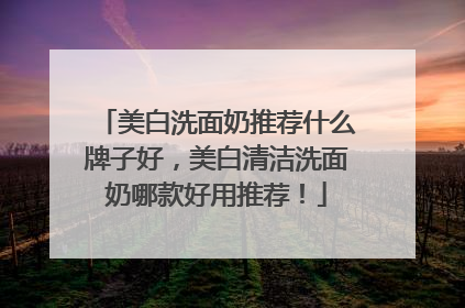美白洗面奶推荐什么牌子好，美白清洁洗面奶哪款好用推荐！