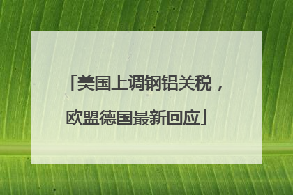 美国上调钢铝关税，欧盟德国最新回应