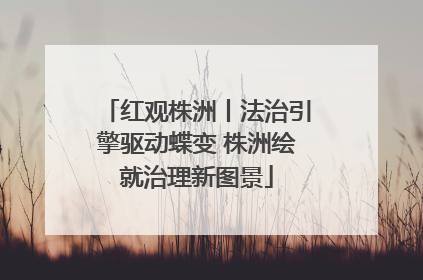 红观株洲丨法治引擎驱动蝶变 株洲绘就治理新图景