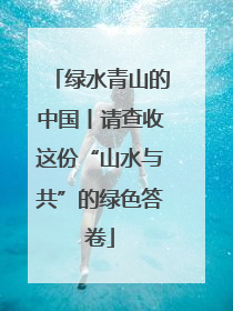绿水青山的中国丨请查收这份“山水与共”的绿色答卷