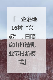 一企落地16村“兴起”，日照岚山打造乳业带村新模式
