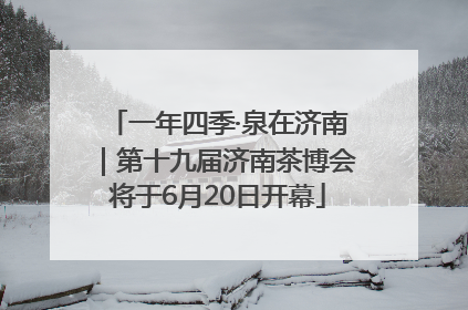 一年四季·泉在济南｜第十九届济南茶博会将于6月20日开幕