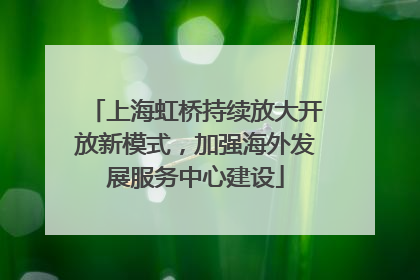 上海虹桥持续放大开放新模式，加强海外发展服务中心建设