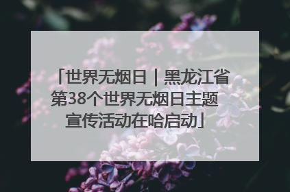 世界无烟日｜黑龙江省第38个世界无烟日主题宣传活动在哈启动