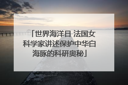 世界海洋日 法国女科学家讲述保护中华白海豚的科研奥秘
