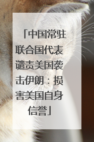 中国常驻联合国代表谴责美国袭击伊朗：损害美国自身信誉