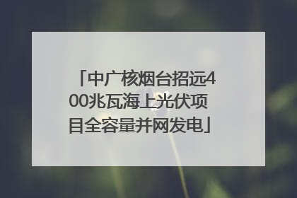 中广核烟台招远400兆瓦海上光伏项目全容量并网发电