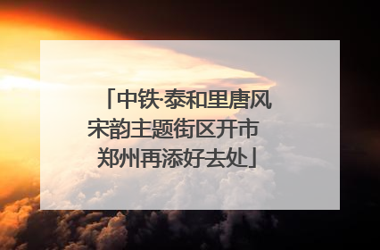 中铁·泰和里唐风宋韵主题街区开市 郑州再添好去处