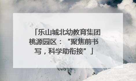 乐山城北幼教育集团桃源园区：“聚焦前书写，科学助衔接”