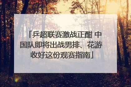 乒超联赛激战正酣 中国队即将出战男排、花游 收好这份观赛指南