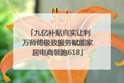 九亿补贴真实让利 万师傅极致服务赋能家居电商领跑618