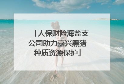人保财险海盐支公司助力嘉兴黑猪种质资源保护