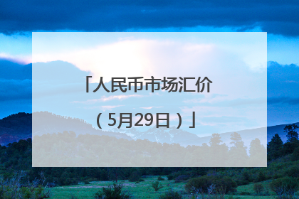 人民币市场汇价（5月29日）