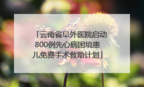 云南省阜外医院启动800例先心病困境患儿免费手术救助计划