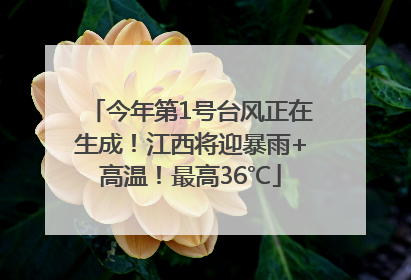 今年第1号台风正在生成！江西将迎暴雨+高温！最高36℃