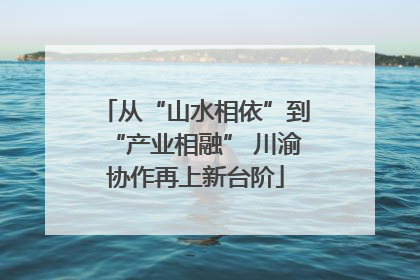 从“山水相依”到“产业相融” 川渝协作再上新台阶
