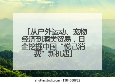 从户外运动、宠物经济到酒类贸易，日企挖掘中国“悦己消费”新机遇