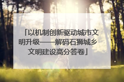 以机制创新驱动城市文明升级——解码石狮城乡文明建设高分答卷