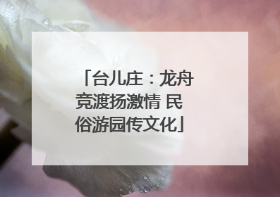 台儿庄：龙舟竞渡扬激情 民俗游园传文化