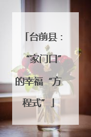 台前县：“家门口”的幸福“方程式”