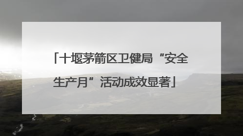 十堰茅箭区卫健局“安全生产月”活动成效显著