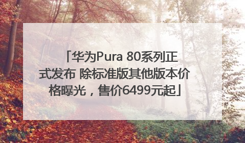 华为Pura 80系列正式发布 除标准版其他版本价格曝光，售价6499元起